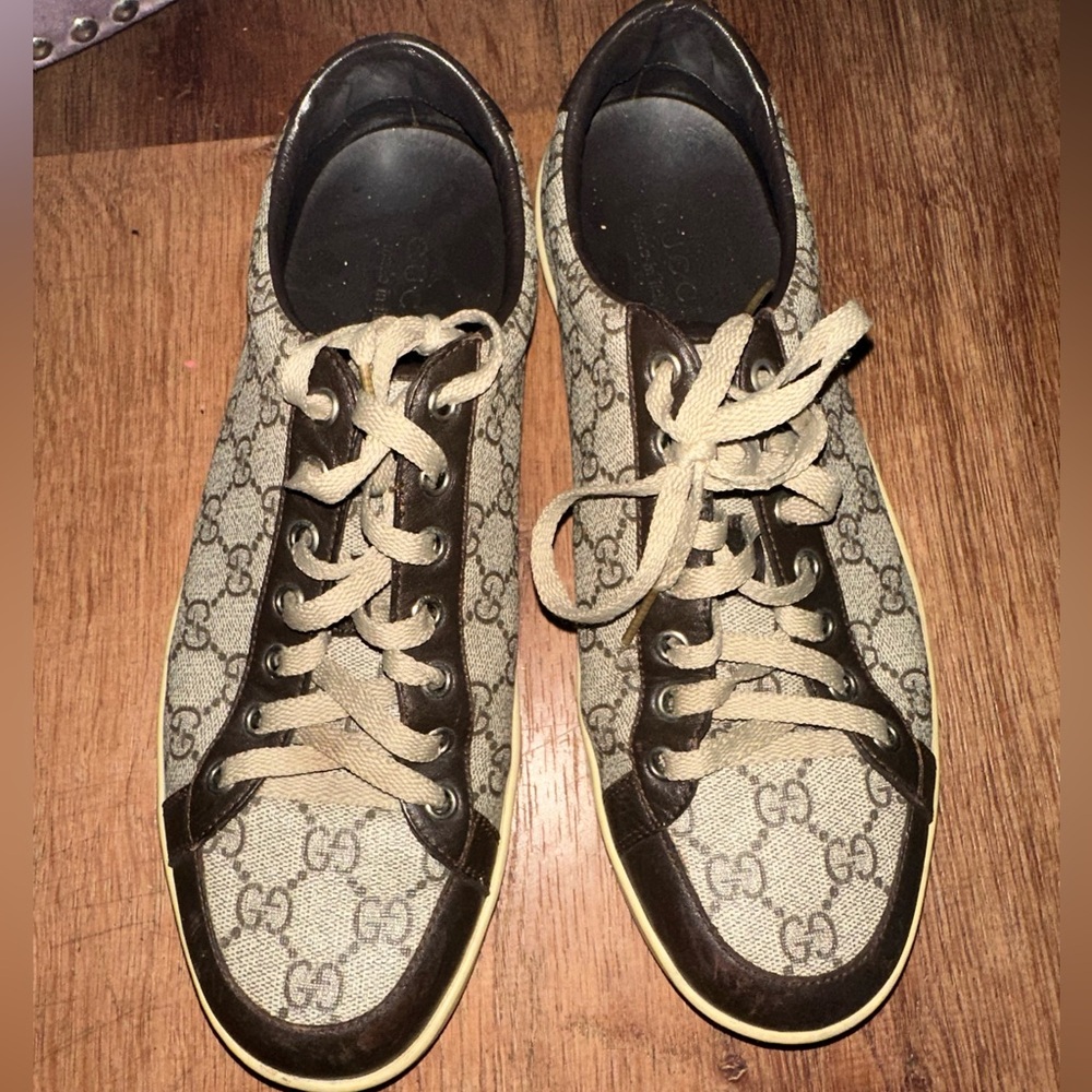 Gucci Beige and Brown Sneakers